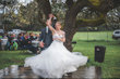 Bride Wearing Ballgown Wedding Dress Called Indiana By Maggie Sottero Dancing With Groom