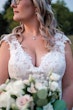 Bride Wearing Sultry Lace Cap Sleeve Wedding Dress Chauncey By Sottero And Midgley