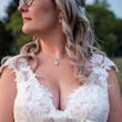 Bride Wearing Sultry Lace Cap Sleeve Wedding Dress Chauncey By Sottero And Midgley