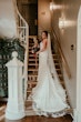 Bride Wearing Crepe Fit-And-Flare Wedding Dress Juanita Louise By Maggie Sottero