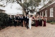 Groom With Bride Wearing Sheath Lace Wedding Dress Celeste By Maggie Sottero