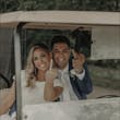 Groom With Bride Wearing Modest Cap Sleeve Ball Gown Pearson By Maggie Sottero