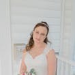 Bride Wearing a Classic Lace Wedding Dress Called Brenda by Rebecca Ingram