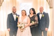 Bride Wearing Sparkly Lace Wedding Dress Called Essex By Sottero And Midgley With Groom Mother And Father