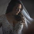 Bride Wearing Long Sleeve Sheath Wedding Dress Althea By Maggie Sottero