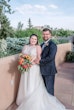 Groom With Bride Wearing A-line Tulle Wedding Dress Ardelle By Rebecca Ingram