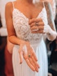 Special Jewelry for the Bride in Beaded Chiffon Sheath Wedding Dress Called Lorraine by Rebecca Ingram