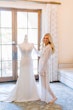 Bride In Crepe And Lace Wedding Dress Called Beverly By Rebecca Ingram