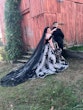 Bride Wearing Black Ballgown Norvinia By Sottero And Midgley