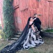 Bride Wearing Black Ballgown Norvinia By Sottero And Midgley