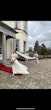 Bride In Wedding Dress With Flutter Sleeves Called Paige By Maggie Sottero