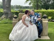 Bride wearing Natasha by Rebecca Ingram kissing her husband