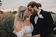 Bride In Lace A-Line Wedding Dress Called Hattie Lane By Rebecca Ingram With Groom