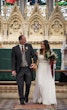 Bride Wearing Chiffon Lace Wedding Dress Called June By Maggie Sottero With Groom