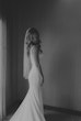 Bride Wearing Simple Fit-and-Flare Wedding Dress Called Fernanda By Maggie Sottero