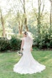 Bride Wearing a Classic Lace Wedding Dress Called Brenda by Rebecca Ingram