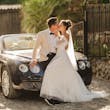 Bride Wearing Aline Wedding Dress Called Nerida By Sottero And Midgley With Groom And A Nice Car