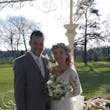 Bride In Long Sleeve Lace Wedding Dress Called Iris By Rebecca Ingram With Groom