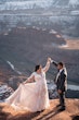 Real Bride in Lace A-Line Wedding Dress with Sheer Beaded Bodice Called Tuscany Lane by Maggie Sottero