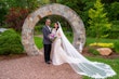 Bride In Sparkly Long Sleeve Riviera By Sottero Midgley With Groom