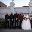 Bride In V-neck Ballgown Fatima Maggie Sottero With Bridesmaids and Best Men