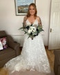 Real Bride in Floral A-Line Wedding Dress with Soft, Dreamy Layers Called Lorenza by Maggie Sottero
