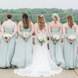 Bridesmaids With Bride Wearing Lace Mermaid Wedding Dress Esther By Maggie Sottero