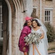 Bride wearing Lorraine by Rebecca Ingram with her friend