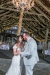 Bride In Off The Shoulder Lace Wedding Dress Called Edison By Maggie Sottero With Groom