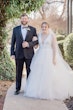 Real Bride In Ruffled Wedding Dress Called Fatima By Maggie Sottero With Groom