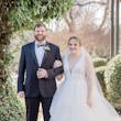 Real Bride In Ruffled Wedding Dress Called Fatima By Maggie Sottero With Groom