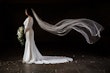 Bride Wearing Simple Keyhole Back Wedding Dress Called Aston By Sottero and Midgley With Veil