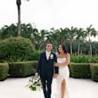 Bride Wearing Grecian Inspired Wedding Dress Called Gabrielle By Maggie Sottero With Groom
