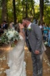 Groom Kissing Bride in Vintage-Inspired Fitted Wedding Dress with Plunging Neckline called Veronique by Maggie Sottero