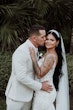 Bride In Sequin Fit-and-flare Tuscany Marie Maggie Sottero With Groom