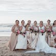 Bride wearing Johanna Lane by Maggie Sottero with her bridesmaids