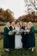 Bride wearing Lettie wedding dress by Rebecca Ingram with her bridesmaids