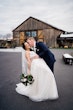 Bride Wearing Ballerina-inspired Romantic Wedding Dress Called Fairbanks By Maggie Sottero Getting Dipped By Groom