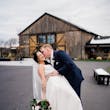 Bride Wearing Ballerina-inspired Romantic Wedding Dress Called Fairbanks By Maggie Sottero Getting Dipped By Groom