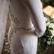 Bride Wearing Simple Keyhole Back Wedding Dress Called Aston By Sottero and Midgley