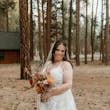 Bride Wearing Lace Wedding Dress Called Ladonna By Maggie Sottero In A Forest