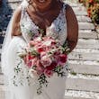 Bride wearing Johanna Lane by Maggie Sottero and her bouquet