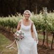 Bride wearing Mindel wedding dress by Maggie Sottero