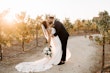 Groom With Bride Wearing Sexy Crepe Sheath Wedding Dress Cambridge By Sottero And Midgley