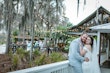 Bride In Off The Shoulder Lace Wedding Dress Called Edison By Maggie Sottero With Groom