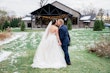 Bride Wearing Ballerina-inspired Romantic Wedding Dress Called Fairbanks By Maggie Sottero Kissing Groom