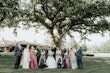 Groom With Bride Wearing White Lace A-line 