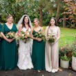 Bride wearing Tuscany Lynette with her bridesmaids