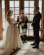 Bride In Beaded And Chiffon Wedding Dress Called Savannah By Maggie Sottero With Groom 