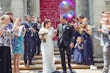 Groom With Bride Wearing White Lace Wedding Dress